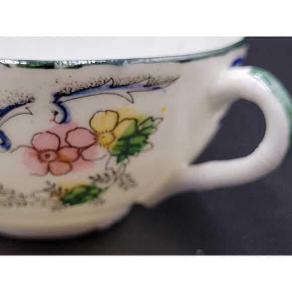 Rose Famille Tea Cup Antique Floral Handpainted Delicate Unsigned - Picture 9 of 13